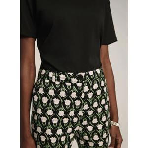 Mint Velvet Black Floral Print Capri Trousers